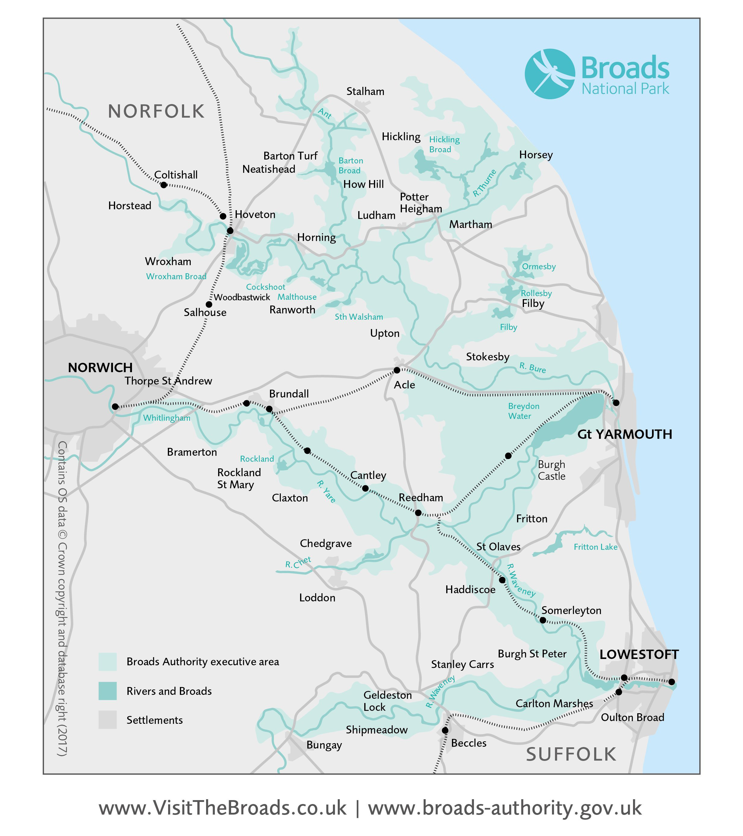 Norfolk Broads Map 